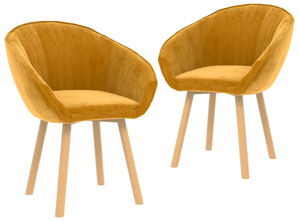 vidaXL Cadeiras de jantar 2 pcs veludo amarelo