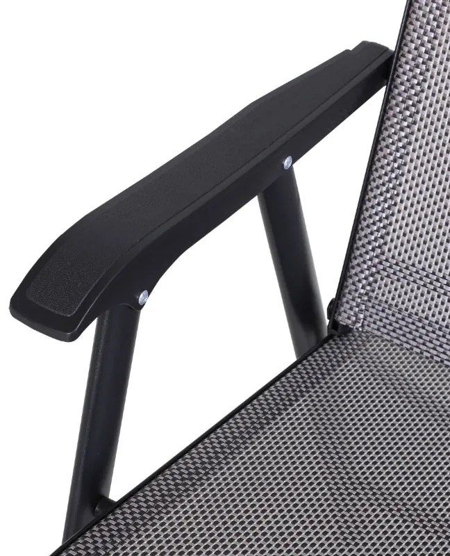 Conjunto de 2 Cadeiras Dobráveis com Apoio de Braços - Cinzento - Desi