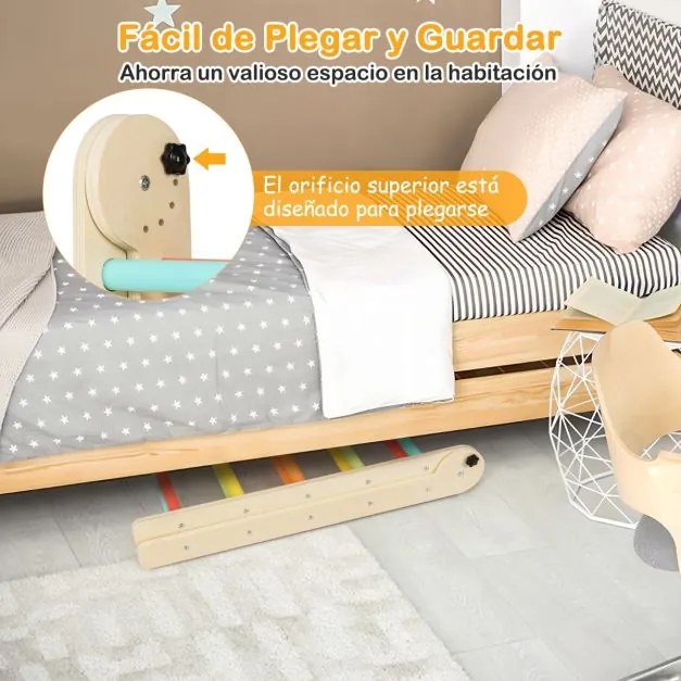 Conjunto de 3 em 1 Escalada para Bebés dobrável e ajustável em altura para parque infantil com rampa de escalada deslizante triangular Multicolor