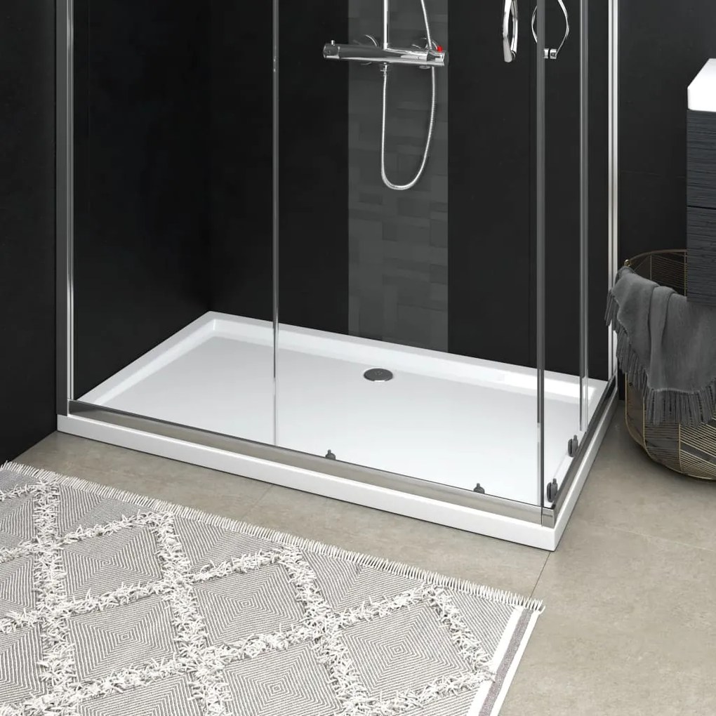 vidaXL Base de chuveiro retangular 70x120 cm ABS branco