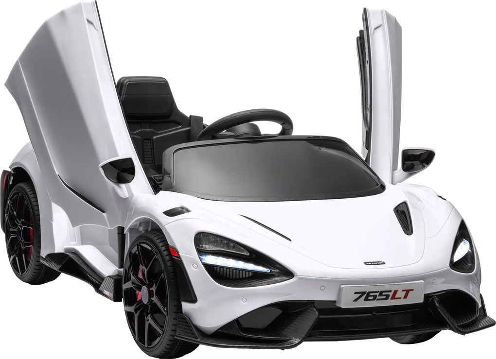 AIYAPLAY Carro elétrico infantil com portas em asa, controlável por comando, com partida suave e luzes LED, Branco | Aosom Portugal