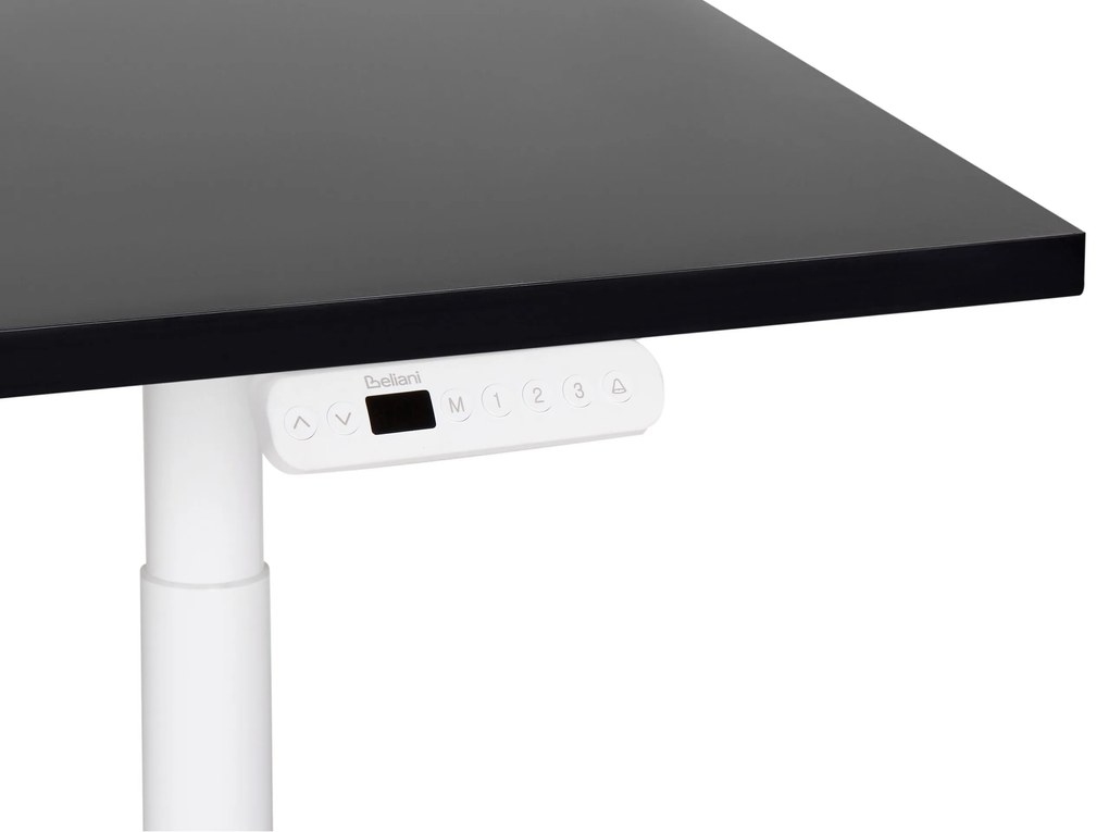Secretária elevatória eletricamente ajustável preta e branca 180 x 80 cm DESTINAS Beliani