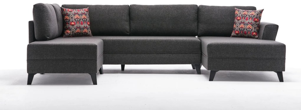 Sofá-Cama de Canto Eris – Antracite – 300x78x202 cm