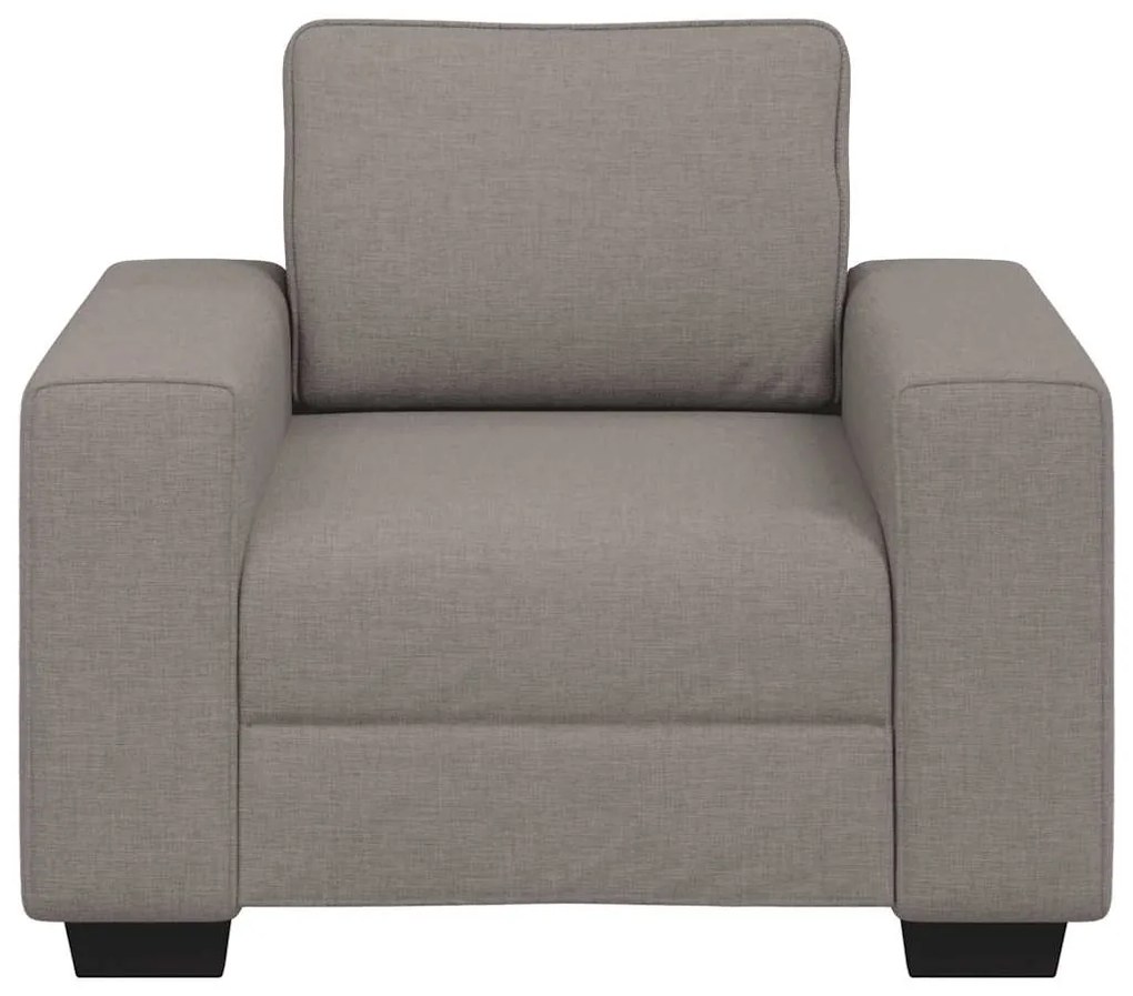 Poltrona tecido 60 cm cinzento-acastanhado