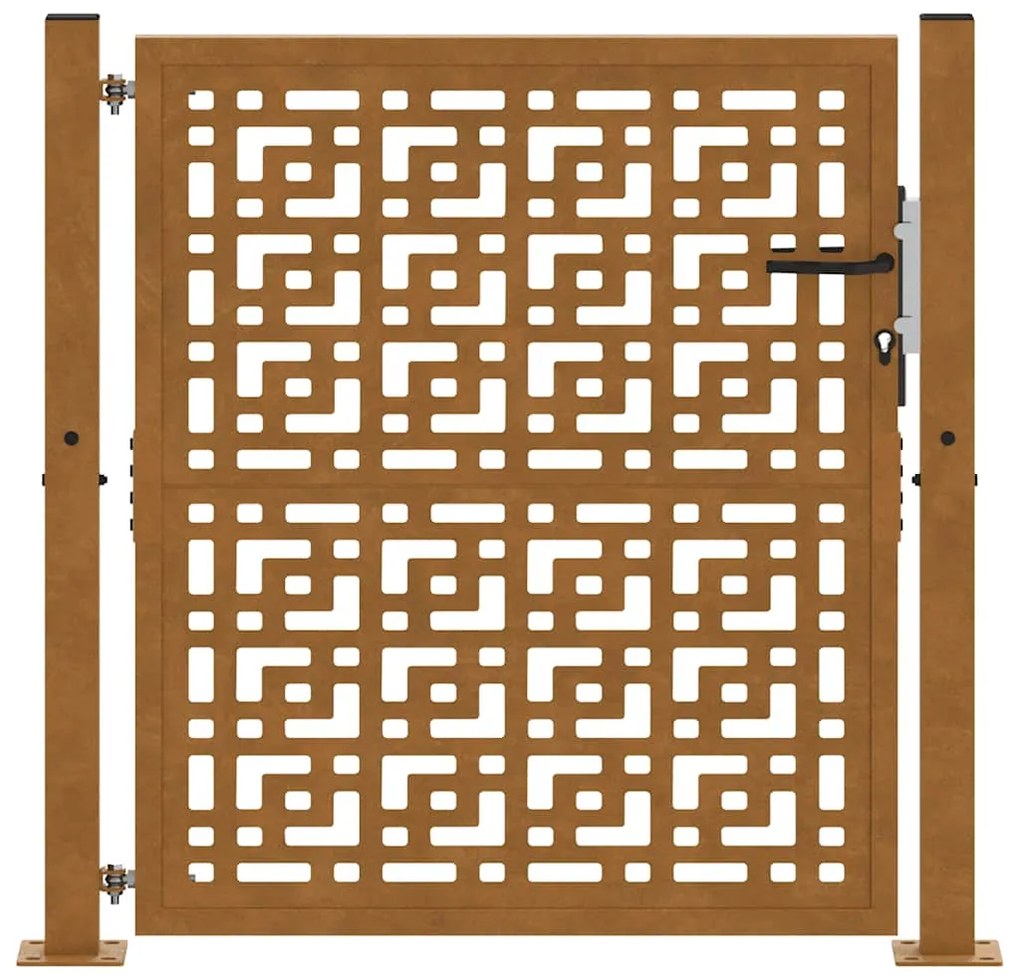 Portão de jardim 105x105 cm design cruzado de aço resistente