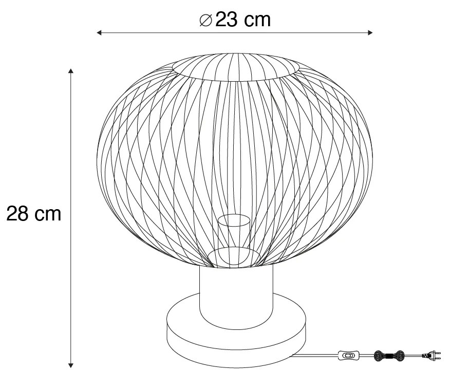 Candeeiro de Mesa Moderno em Arame Bege 23cm - Gila Moderno