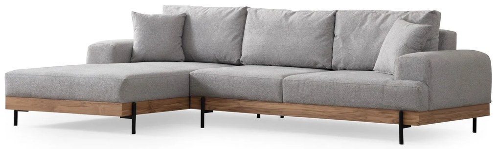 Sofá de Canto Eti – Cinzento – 170 x 280 cm