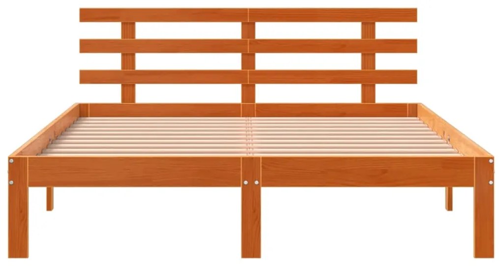 Cama sem colchão 120x200 cm madeira pinho maciça castanho-mel