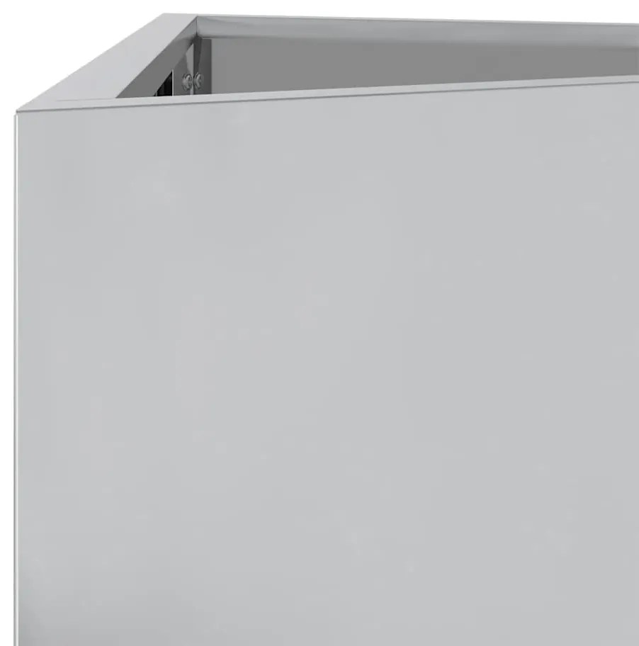 Vaso/floreira de jardim triangular 40x40x75 cm aço galvanizado