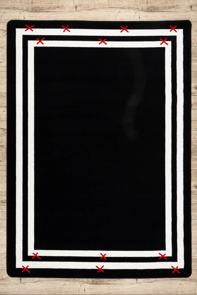 Tapete HAMPTON quadro preto - PRODUTO DE SEGUNDA GRAU