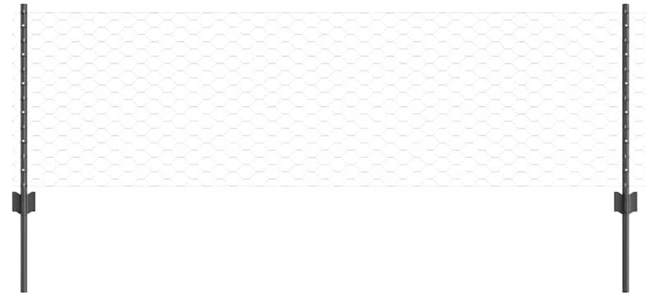 Postes de Cerca vidaXL 11 pcs U-Channel Cinza 60 cm Aço