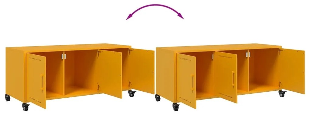 Móvel de TV 100,5x39x43,5 cm aço amarelo mostarda