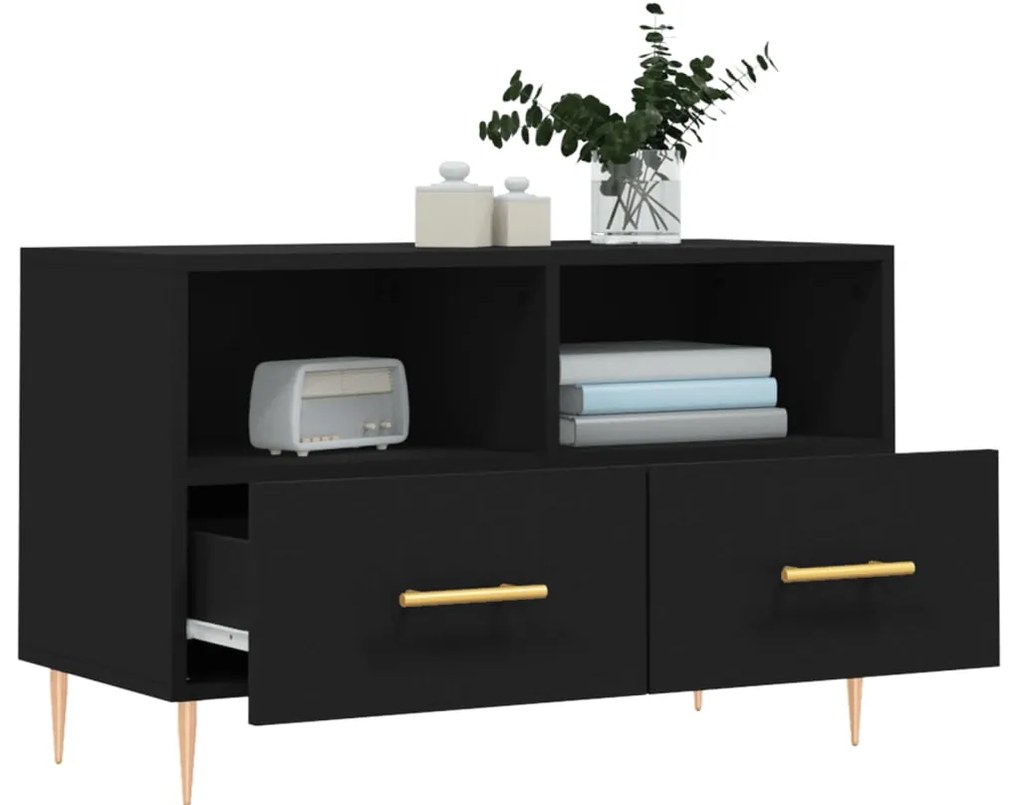 Móvel p/ TV 80x36x50 cm derivados de madeira preto