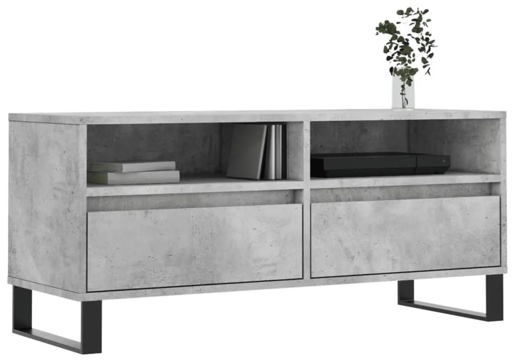 Móvel p/ TV 100x34,5x44,5cm derivados de madeira cinza cimento