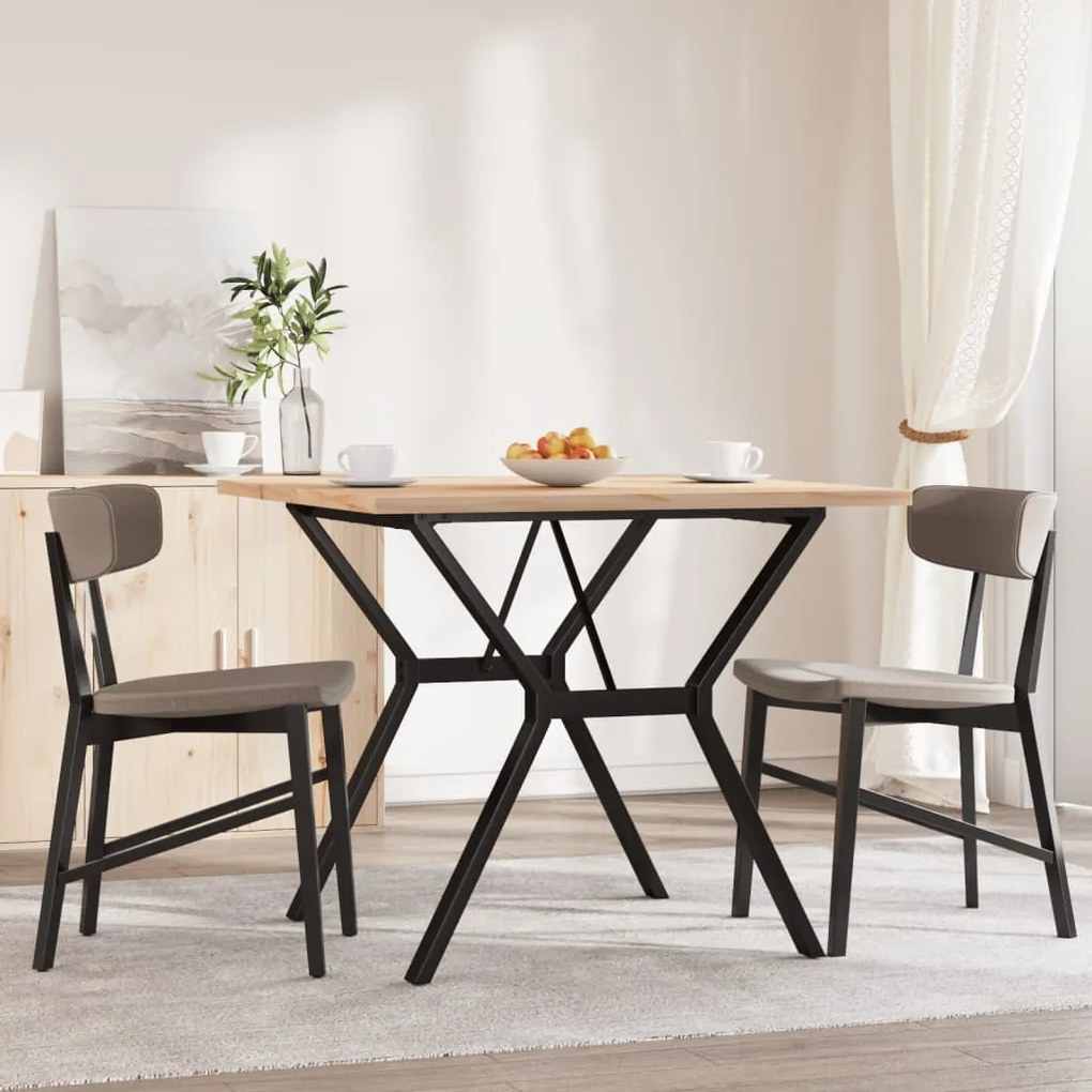 Mesa de jantar estrutura em Y 90x90x75,5 cm pinho/aço