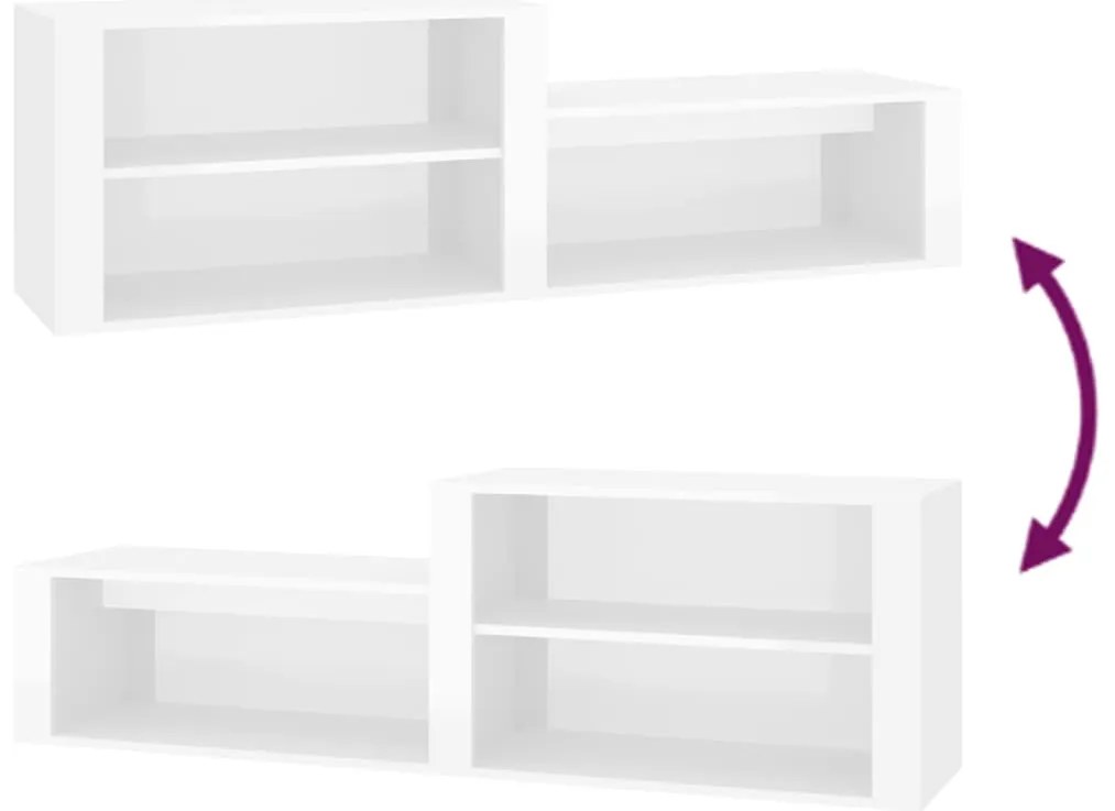 Sapateira 150x35x45 cm derivados de madeira branco brilhante