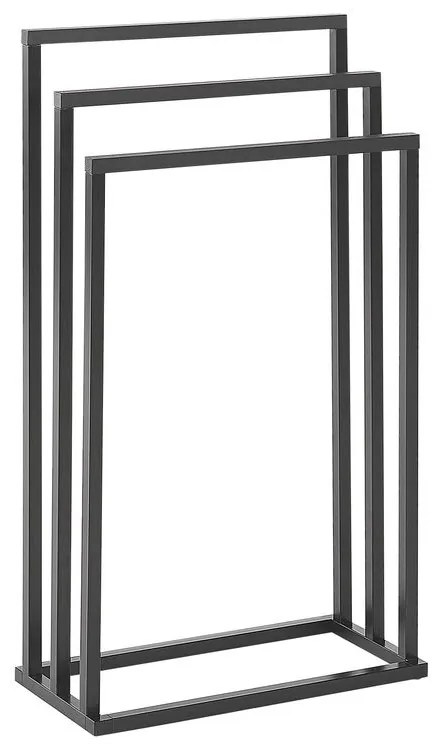 Toalheiro metálico preto e castanho escuro 45 x 84 cm CHARRAS Beliani