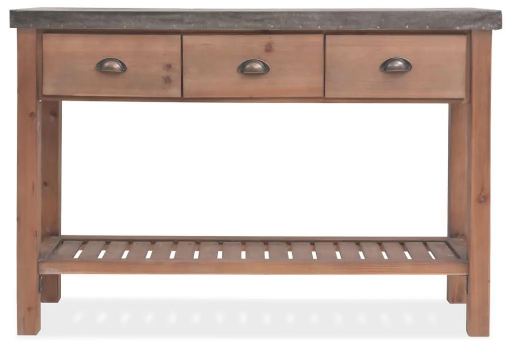Mesa consola madeira de abeto maciça 122x35x80 cm