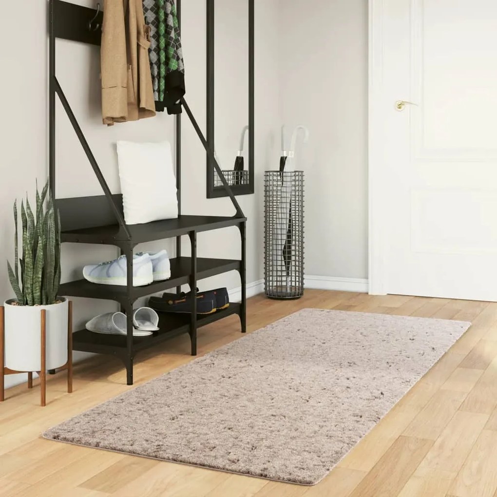 vidaXL Tapete shaggy de pelo alto PAMPLONA 80x200 cm bege