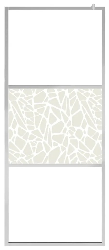 Divisória de chuveiro 100x195 cm vidro ESG design pedras