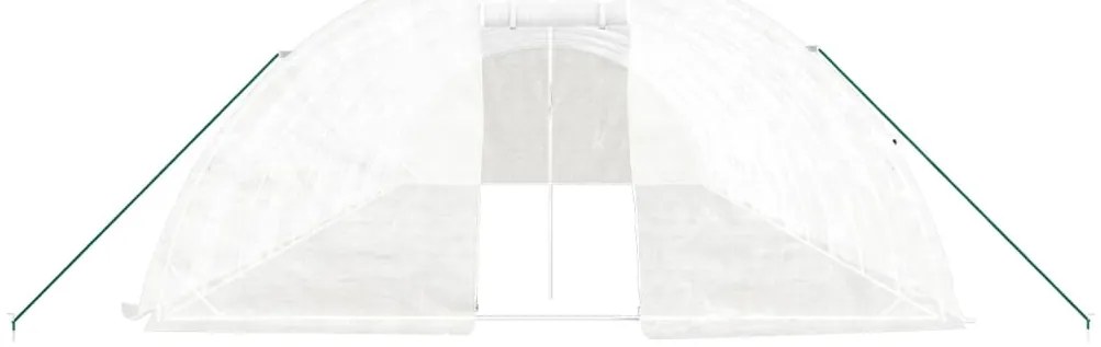 Estufa com estrutura de aço 60 m² 12x5x2,3 m branco