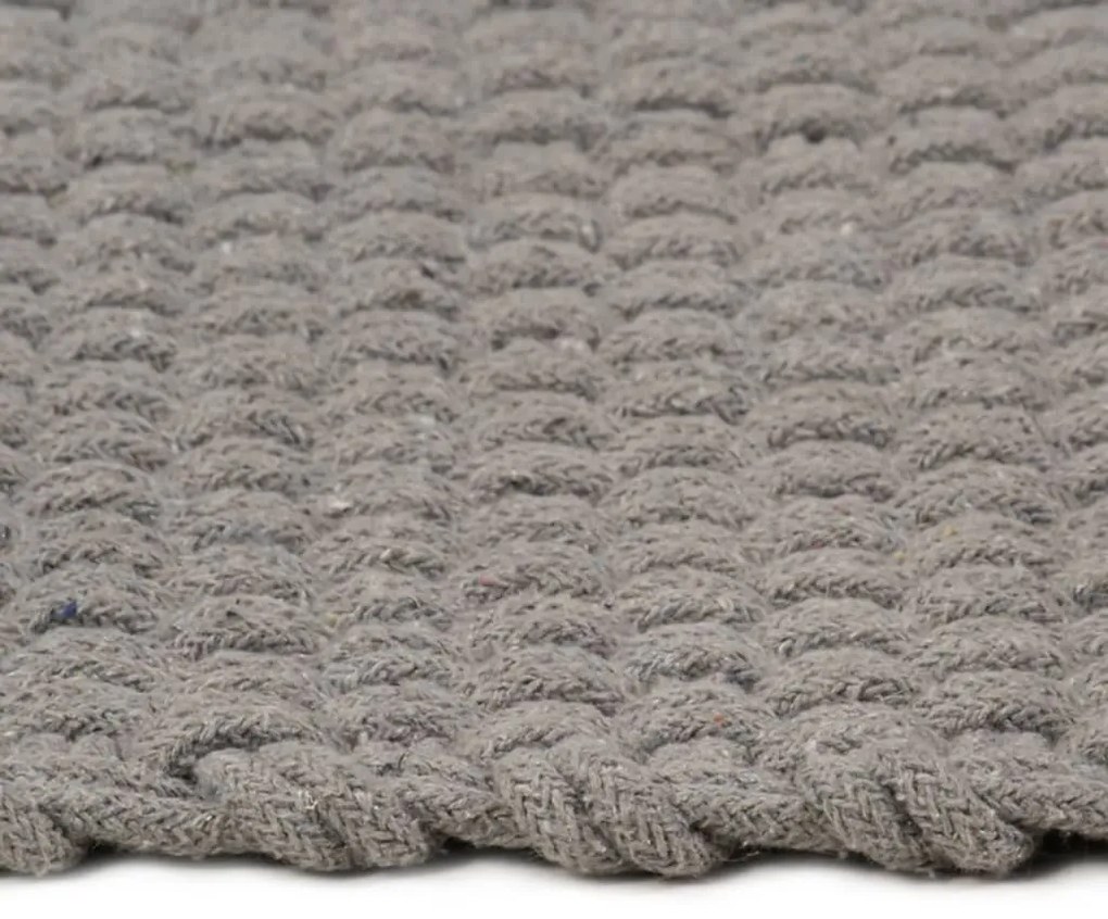 Tapete retangular natural 120x180 cm algodão cinza