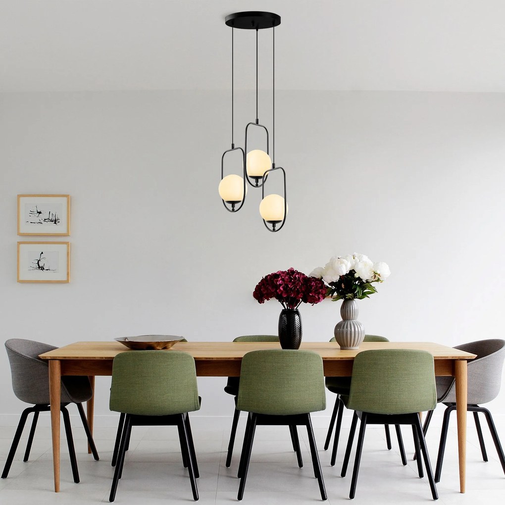 Candeeiro de Teto Skew – Preto – 55 cm x 185 cm