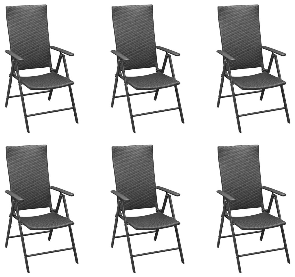7 pcs conjunto de jantar para jardim preto