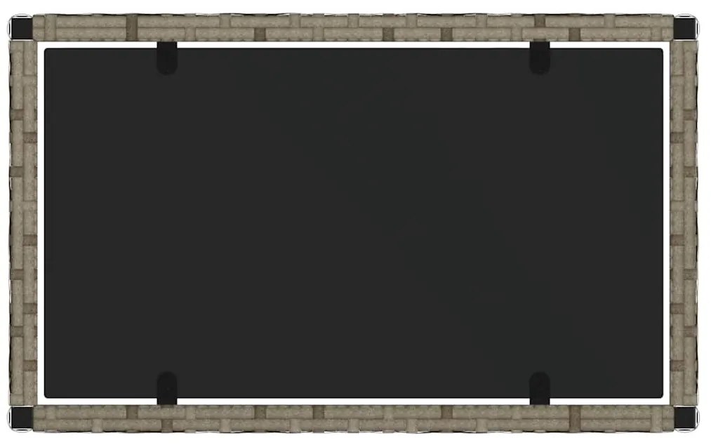 4 pcs conjunto lounge de jardim c/ almofadões vime PE cinzento