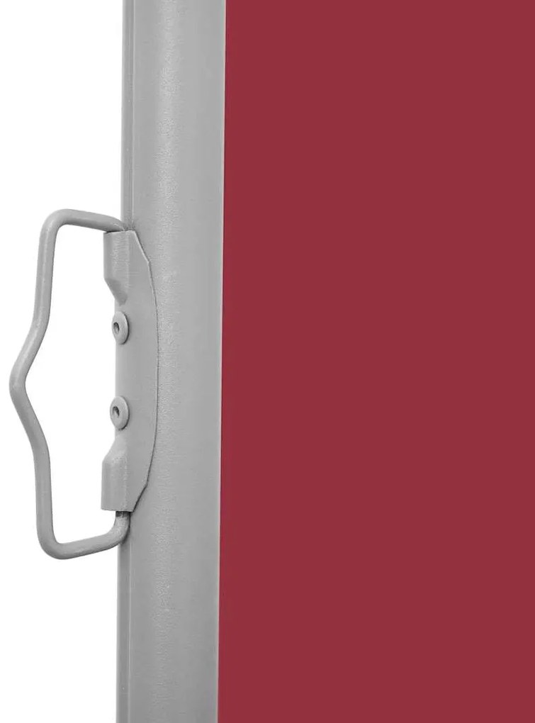 Toldo lateral retrátil para pátio 140x1200 cm vermelho