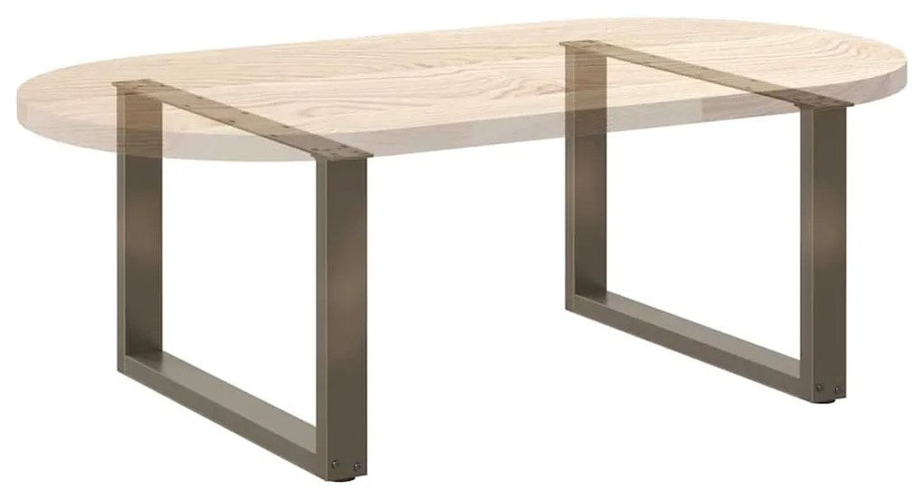 Pés para mesa de centro em formato de U, 2 peças, aço natural, 70x(42-