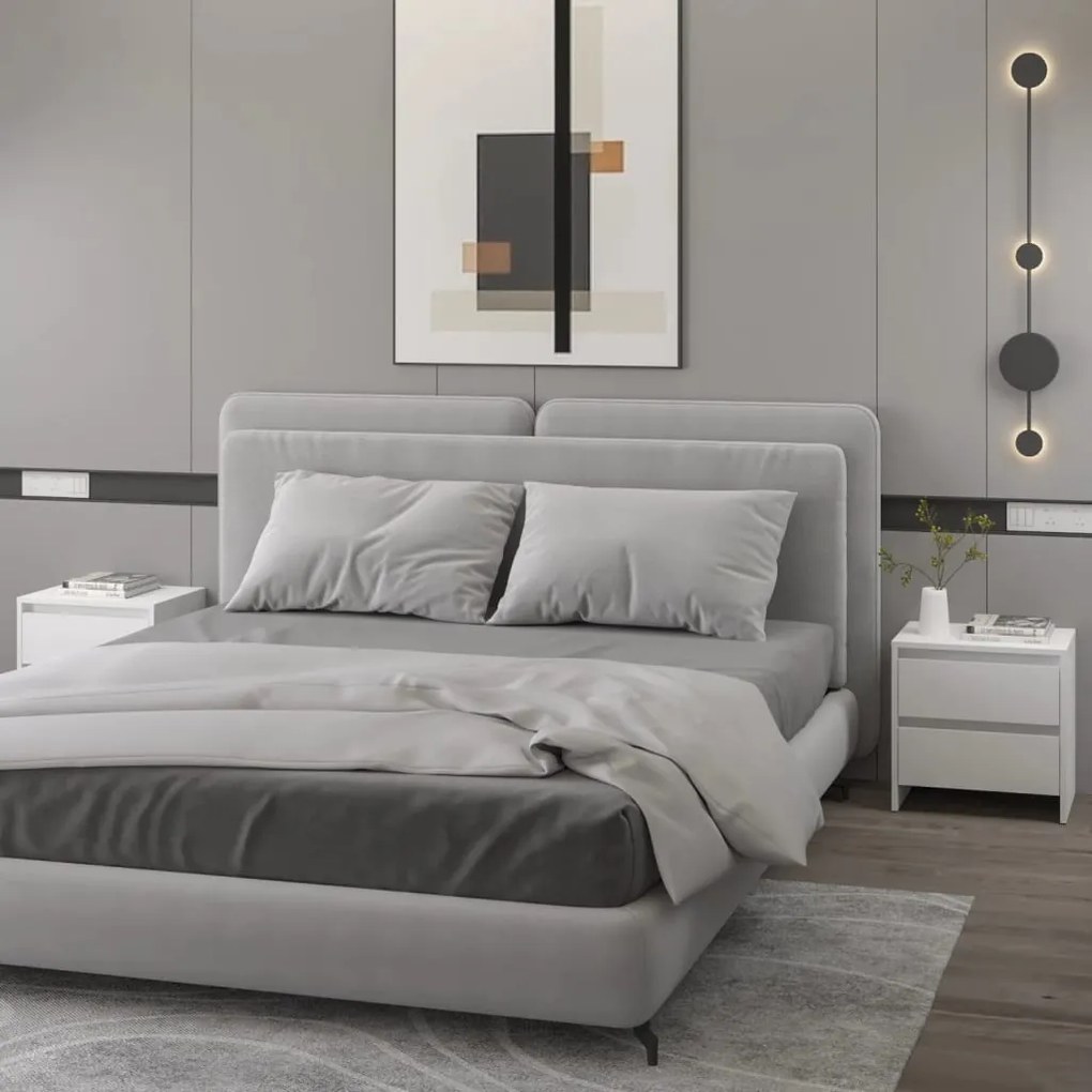 vidaXL Mesas de cabeceira 2 pcs derivados de madeira branco
