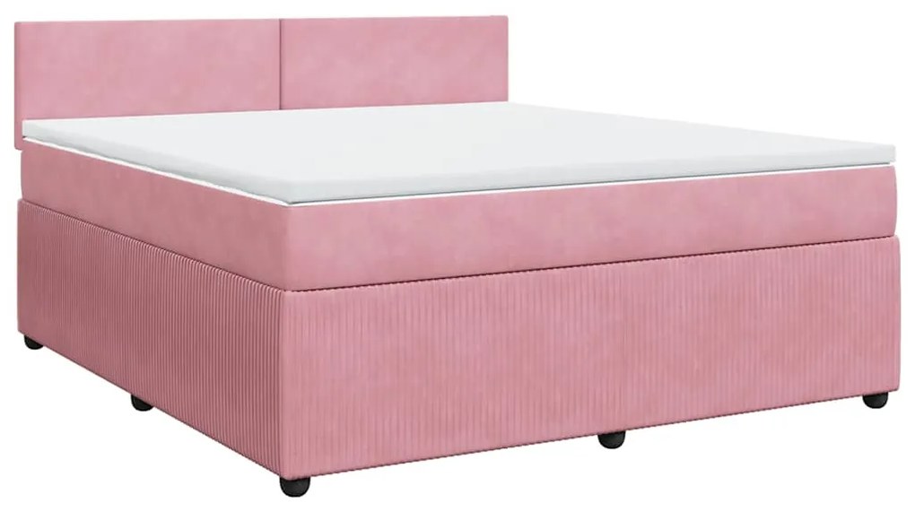 Cama com molas/colchão 180x200 cm veludo rosa