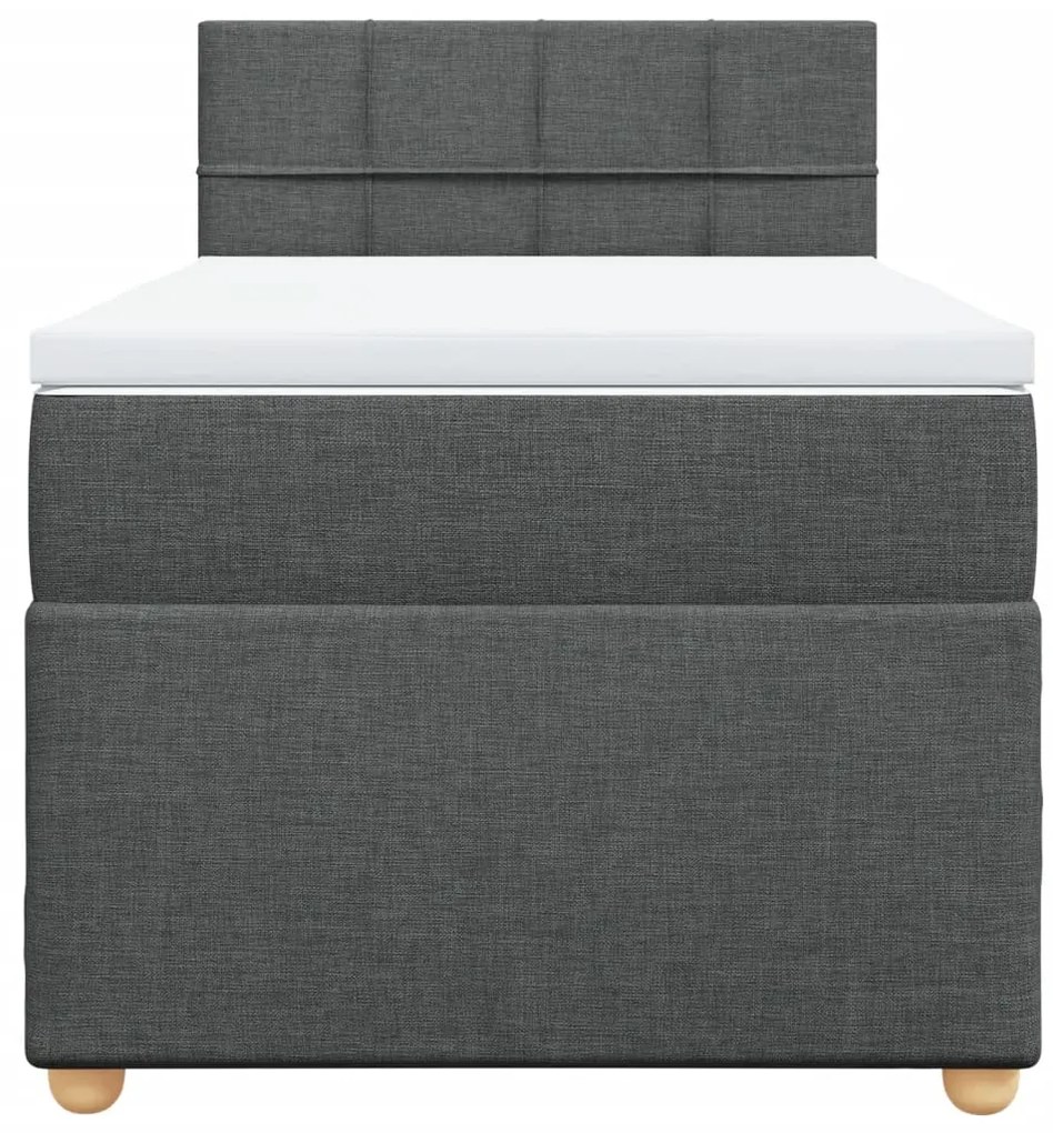 Cama com molas/colchão 90x200 cm tecido cinzento-escuro