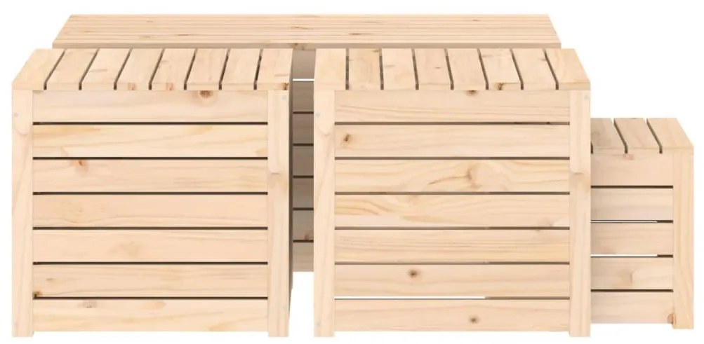 4 pcs conjunto de caixas de jardim madeira de pinho maciça