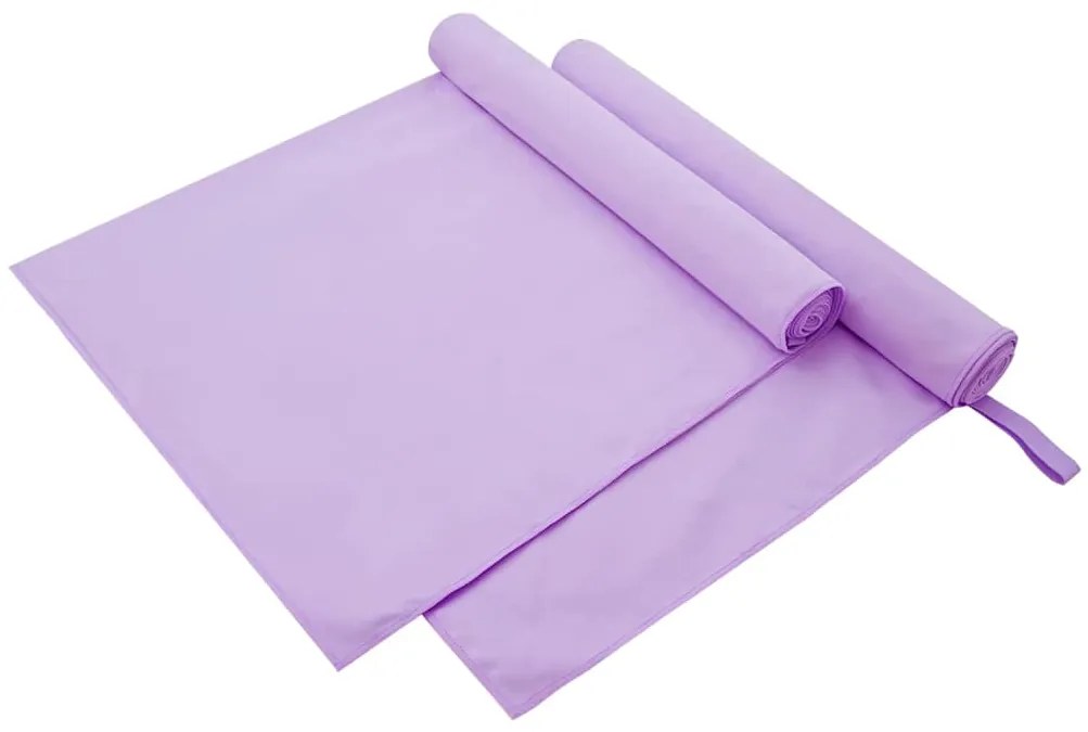 vidaXL Toalhas Esportivas 2 pcs Roxo 180 x 90 cm Poliéster e poliamida