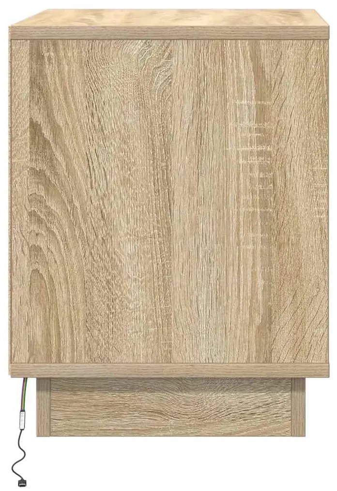Criados-mudos com Luzes LED 2 pcs Carvalho Sonoma 44x34,5x45 cm