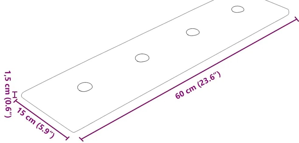 Painel parede 12pcs 60x15 cm couro artificial 1,08 m² vermelho