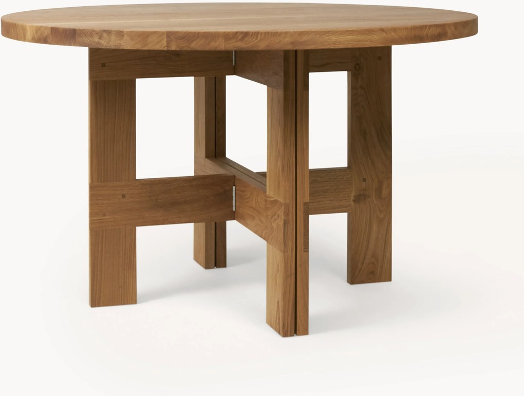 Mesa de jantar redonda em madeira de carvalho Farmhouse, Ø 120 cm