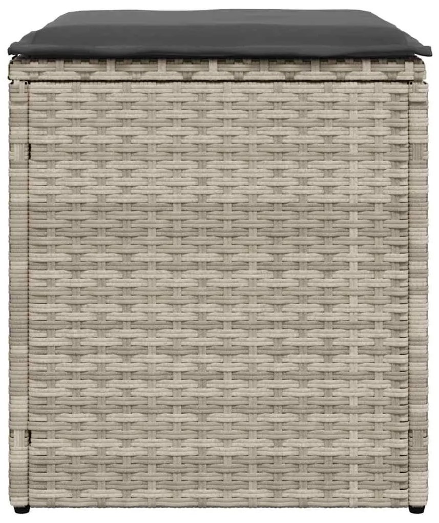 Bancos de jardim almofadas 2unid 40x40x43cm vime PE cinza claro