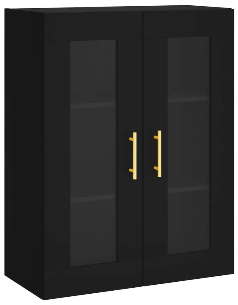 Móveis de parede 2 pcs derivados de madeira preto