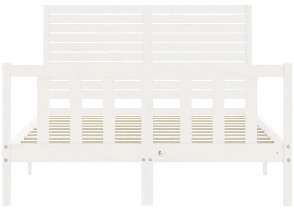 Cama sem colchão 120x200 cm madeira de pinho maciça branco