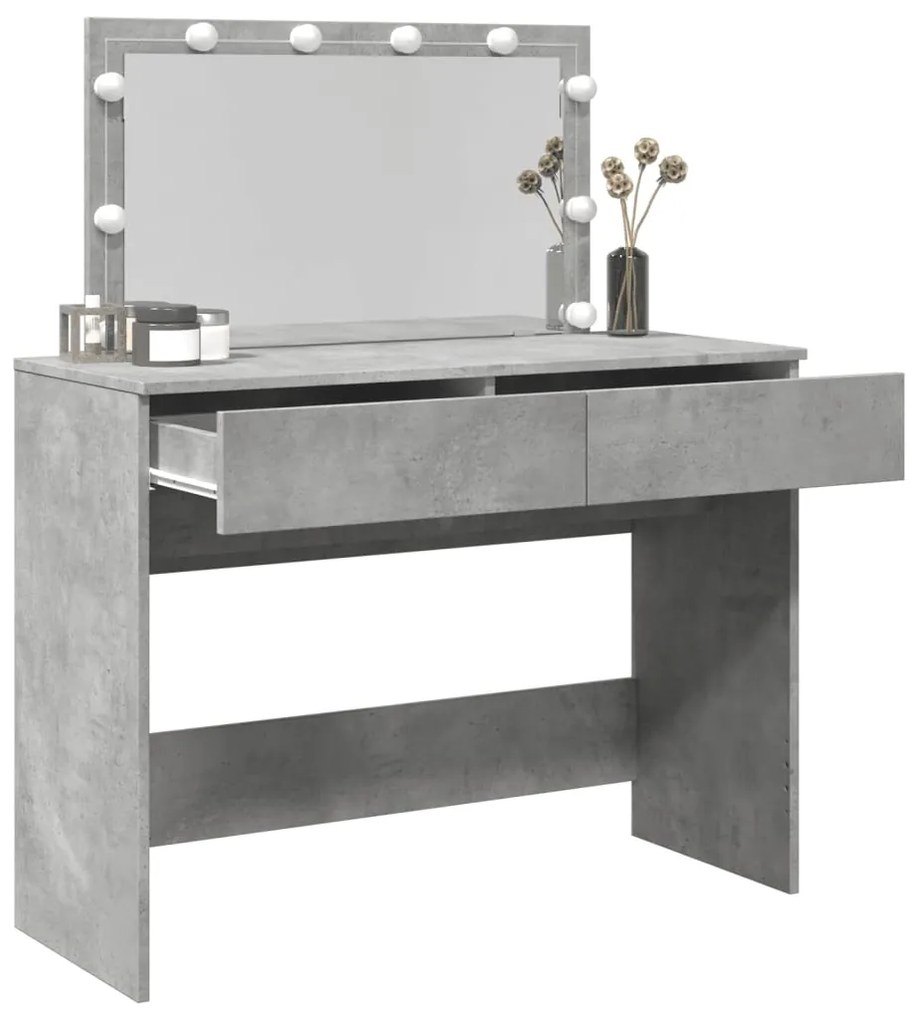 Toucador com LEDs 100x40x120 cm cinzento cimento
