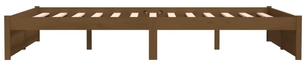Estrutura de cama 140x200 cm madeira maciça castanho mel