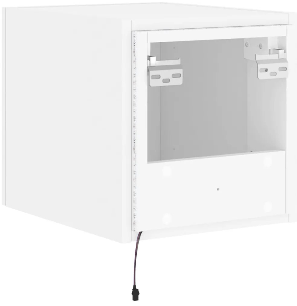 Móvel de parede para TV com luzes LED 30,5x35x30 cm branco