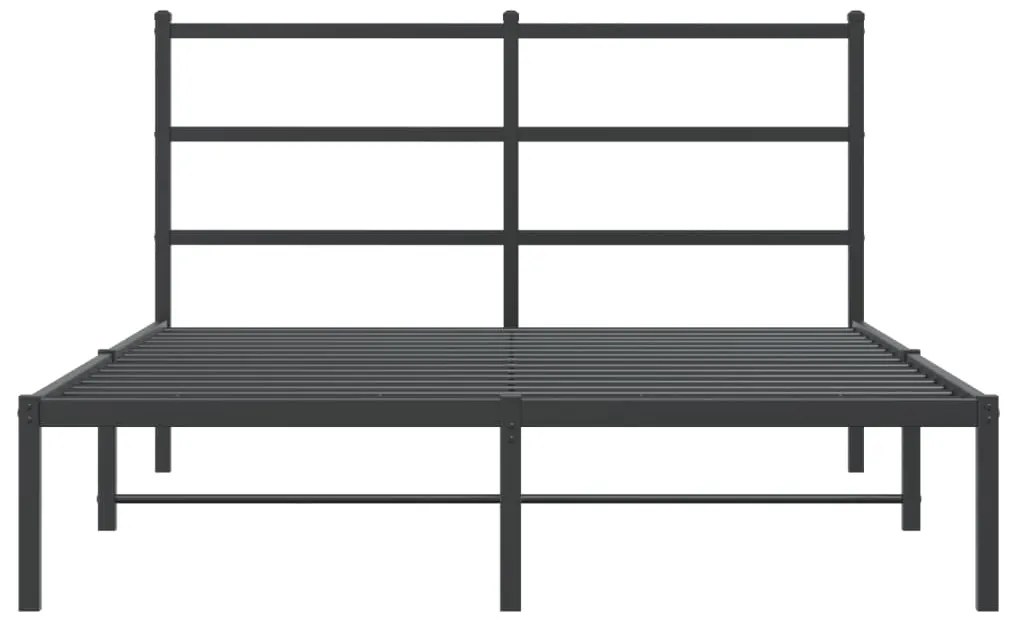 Estrutura de cama com cabeceira 140x190 cm metal preto