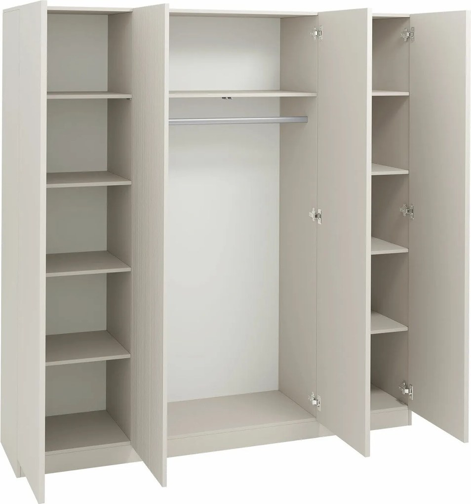 Roupeiro Lunole 107, Caxemira, 220x205x55cm, 166 kg, Portas para roupeiro: Com dobradiças