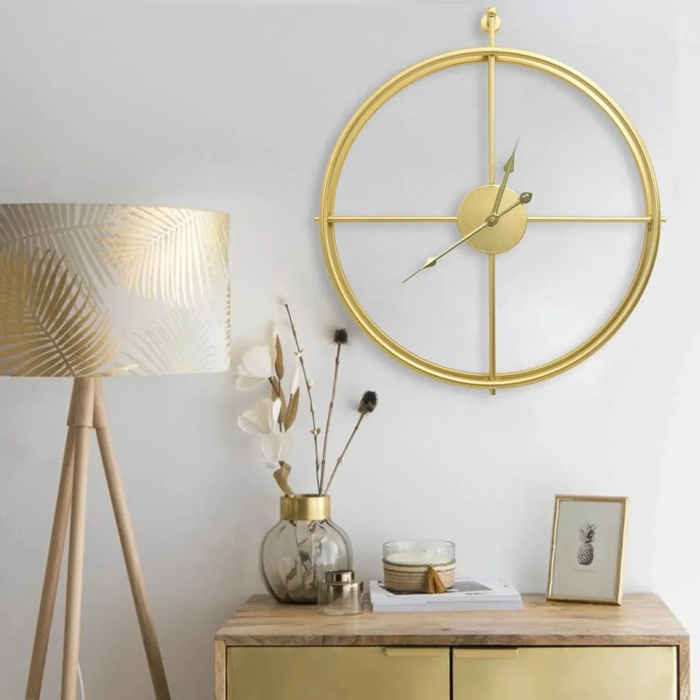 325170 vidaXL Relógio de parede 52 cm ferro dourado
