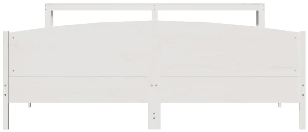 Cama sem colchão 180x200 cm madeira de pinho maciça branco