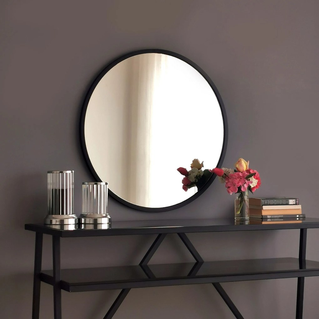 Espelho Siyah Metal – Preto – 60 cm x 60 cm x 2,2 cm
